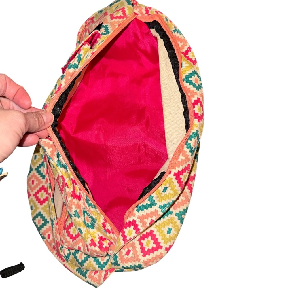 KAVU Rope Bag Sling Backpack OS Multicolor Geometric Diamond - Picture 5 of 6